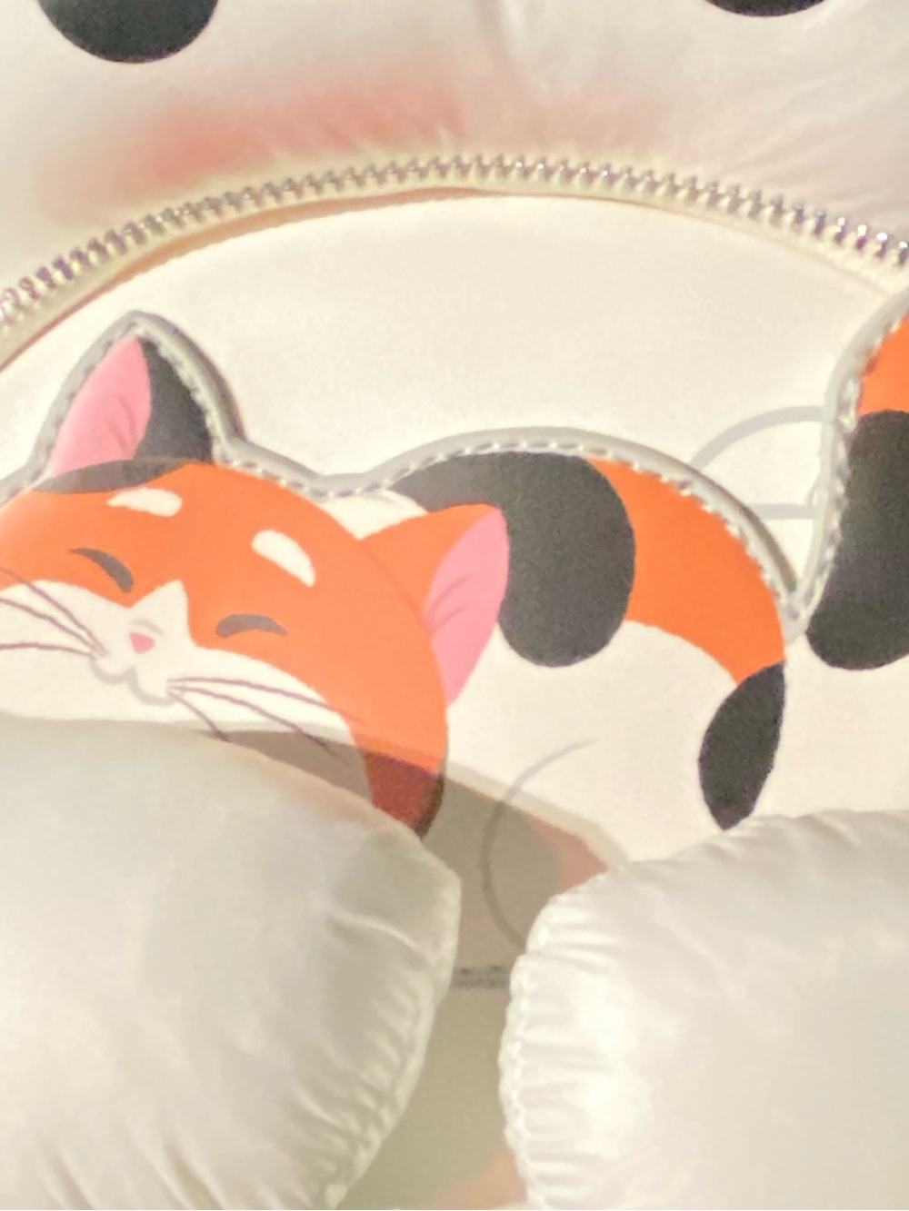 Loungefly Cream, Orange, Black and Pink Cat Plush Backpack